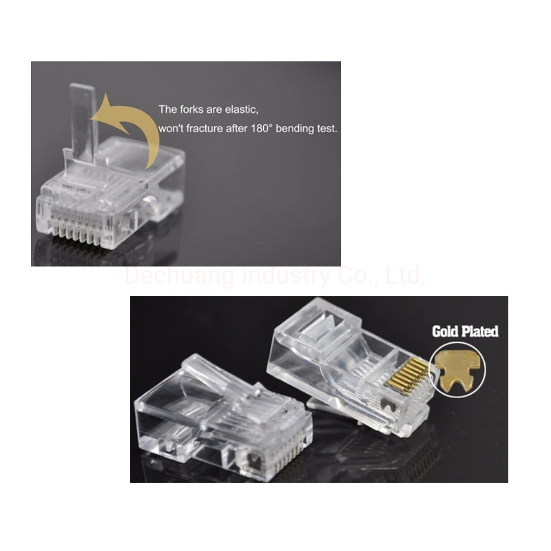 Ethernet Jack RJ45 Crystal Head Modular CAT6A Cat5e 8p8c Telecommunication Connector Unshielded Male Plug