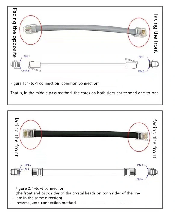 Cat3 Rj11 Rj12 Telephone Jumper Cable Patch Cord with 6p4c 6p4c 6p6c 4p4c 4p2c Crystal Connector 6 Inch 1 Foot 2foot 3foot Round Cable