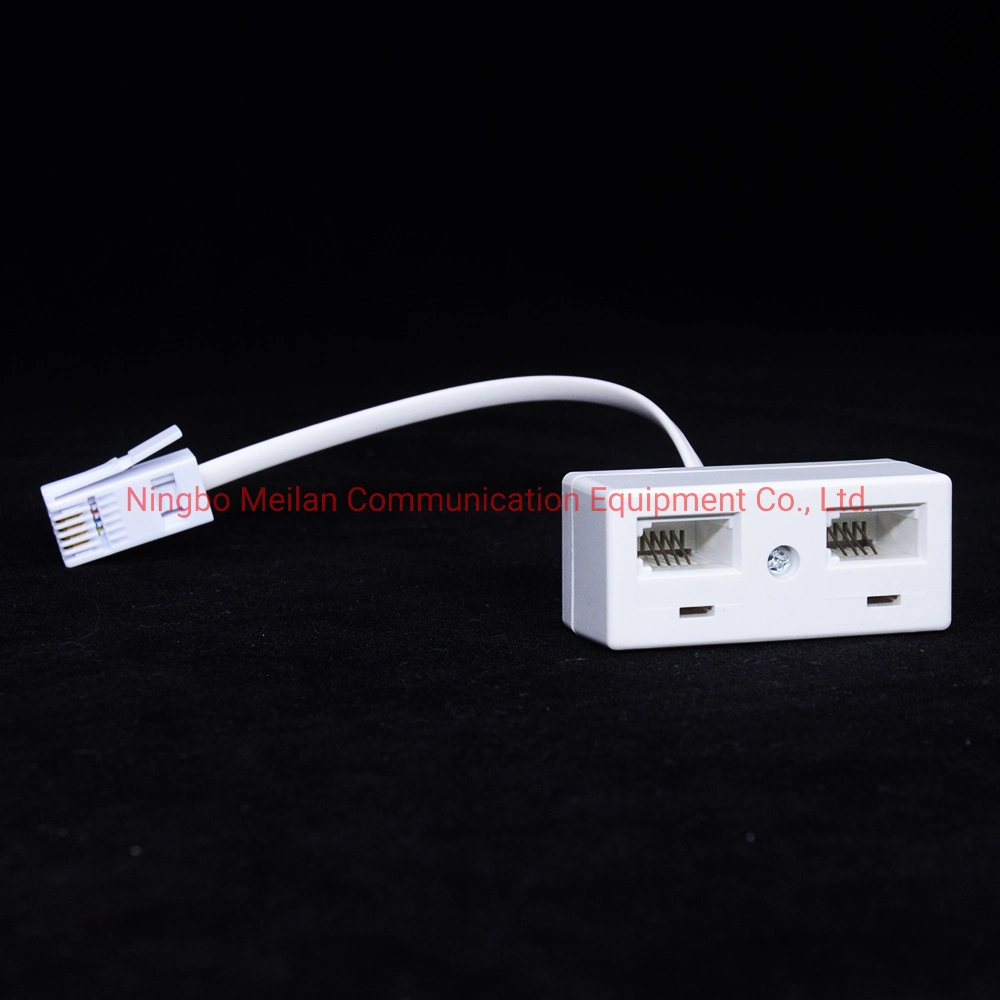 Male to Two Female UK Telephone Modular Plug Bt Connector