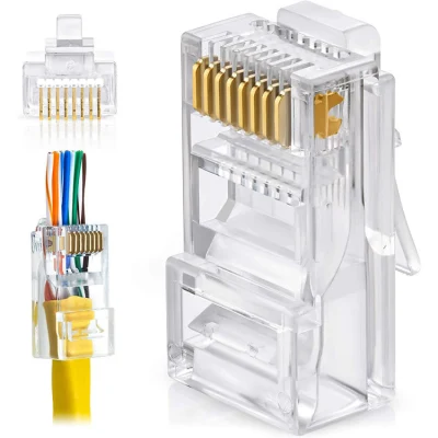 Проходной разъем CAT6 RJ45 8p8c, экранированная модульная вилка RJ45