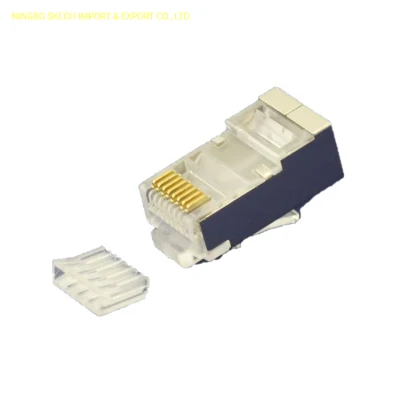 RJ45 FTP/STP/SFTP Экранированная модульная вилка CAT6 Экран 8p8c Сетевая вилка порта Ethernet со вставной планкой