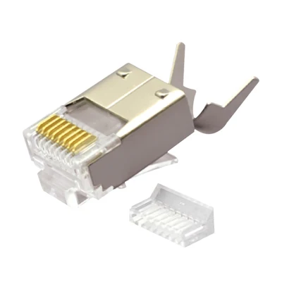 Модульная вилка CAT.6 RJ45 8P8C, экранированная (FTP), сетевые подключения, короткий корпус с наконечником, комплект из 2 частей