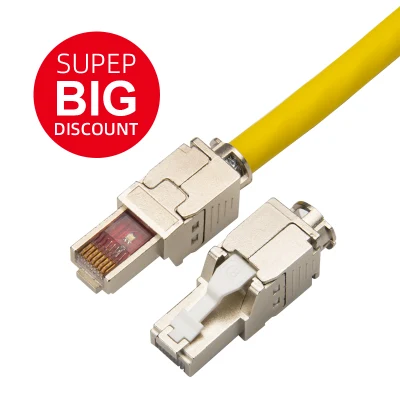 Новый продукт RJ45 8p8c CAT6 FTP Разъем без инструментов Экранированный модульный разъем из цинкового сплава Разъем RJ45