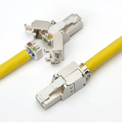  Разъем RJ45, номер по каталогу.  6A Модульная вилка FTP без инструментов 8p8c